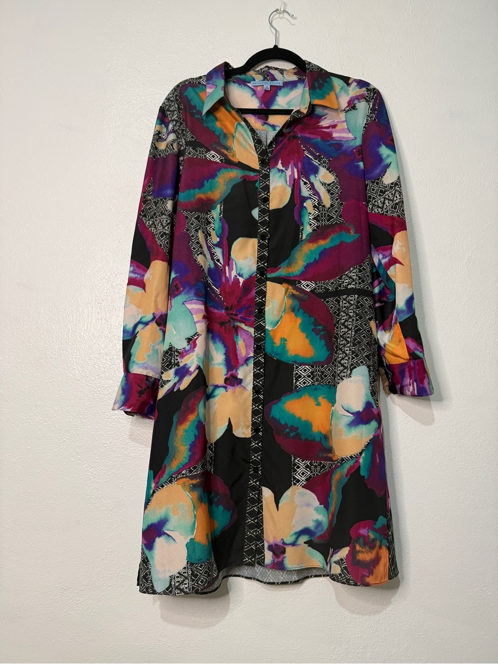 Antonio Melani Vibrant Floral Button-Front Tunic Dress. Sz 10. - Picture 10 of 10
